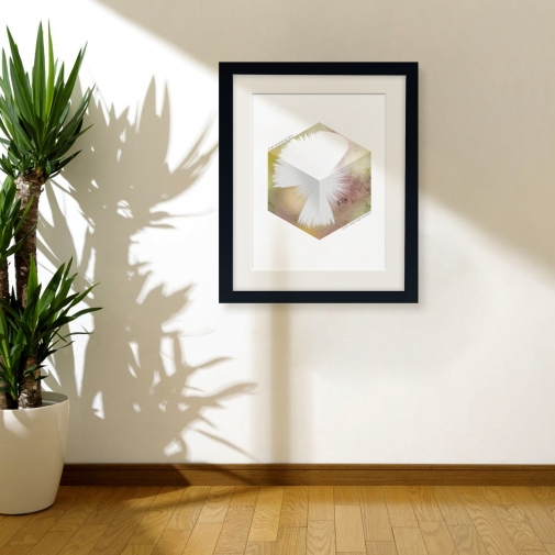 Hex Cube Print Framed and displayed