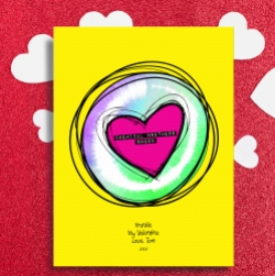 Valentine Heart Sketch Sound Wave Art print