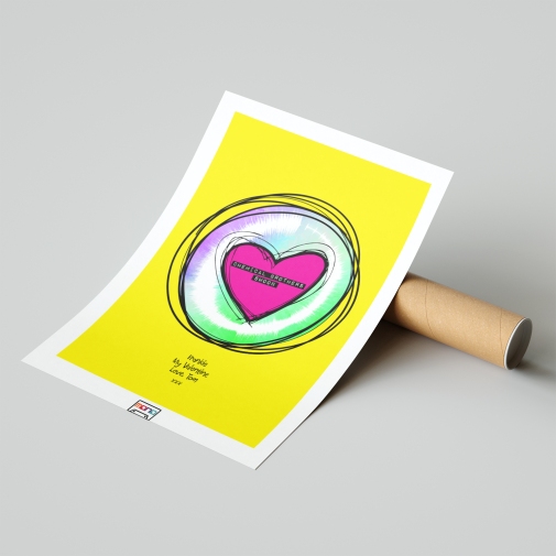 Valentine Heart Sketch Sound Wave Art print